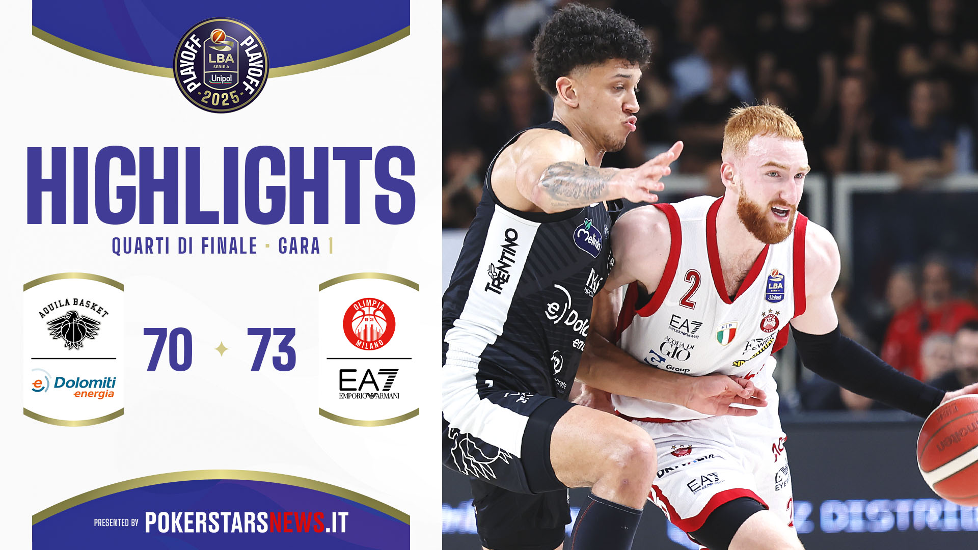 immagine - Dolomiti Energia Trentino – EA7 Emporio Armani Milano | Quarti di Finale | Gara-1